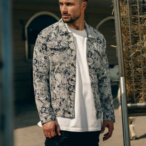 Denim Jacket floreale