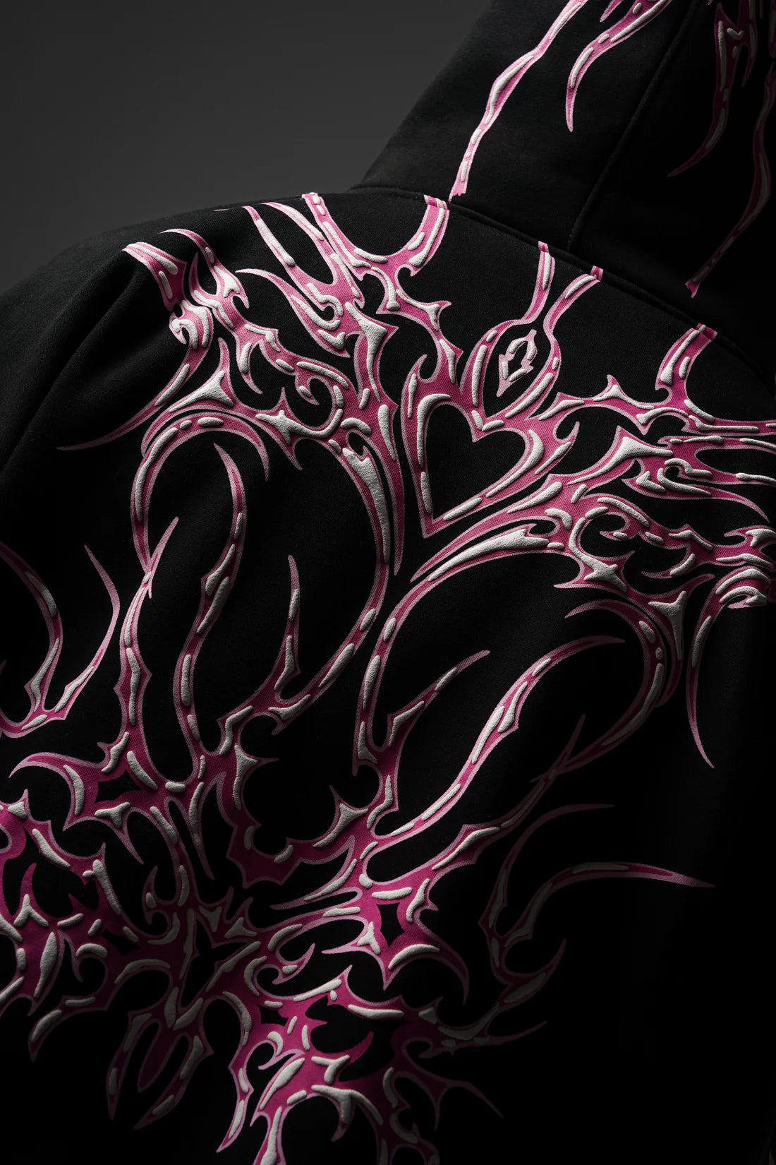 Hoodie Streatwear Balaclava-con grafica rosa