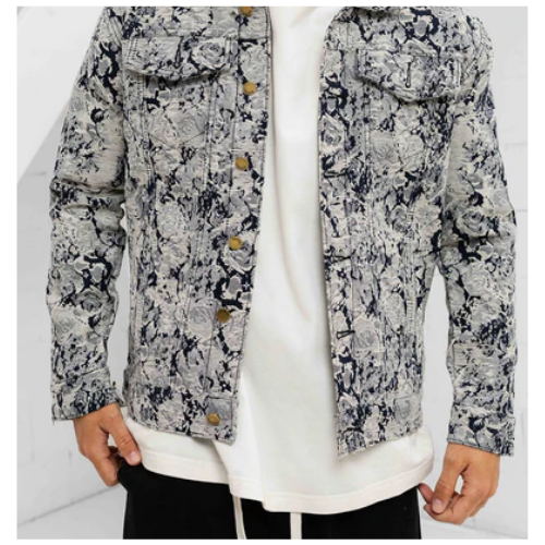 Denim Jacket floreale
