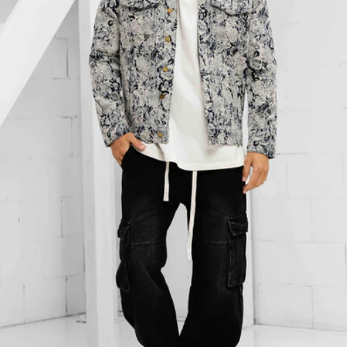 Denim Jacket floreale